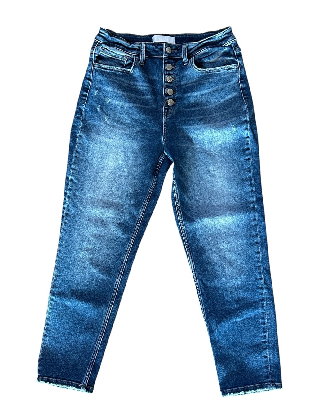 Vervet High-Rise Button-Fly Ankle Jeans